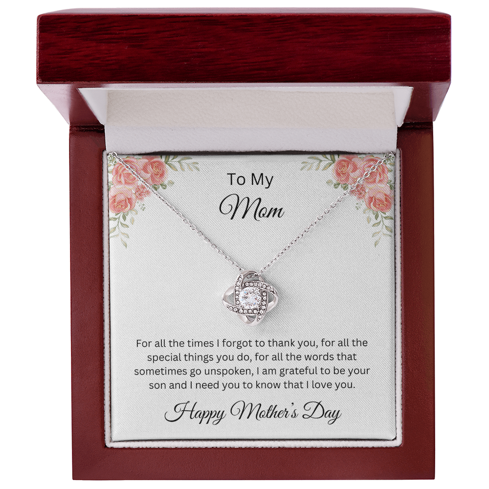 Love Knot Necklace/To My Mom Happy Mother's Day Love Son