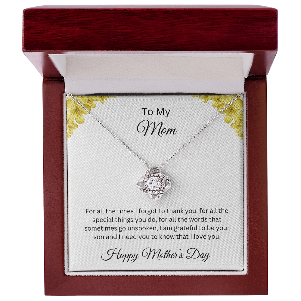 Love Knot Necklace/ To My Mom Happy Mother's Day Love Son