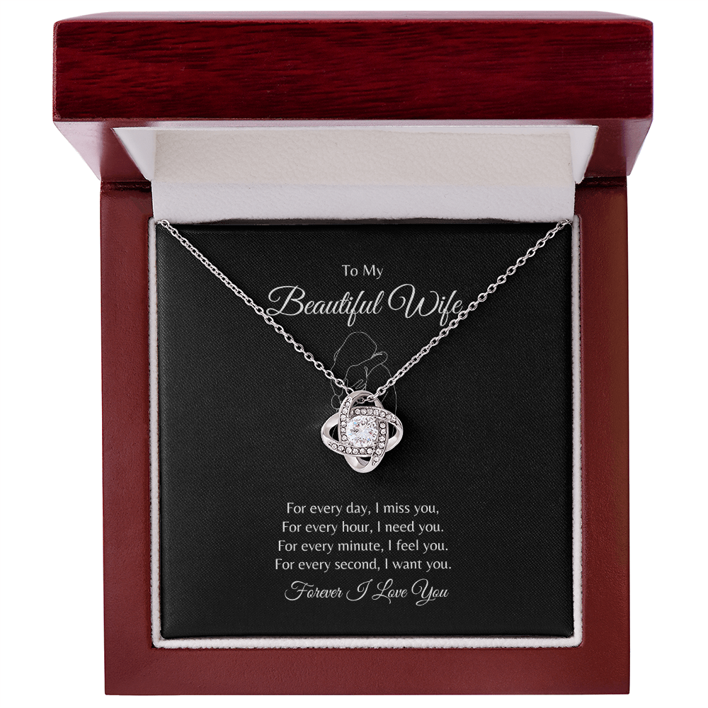 To My Beautiful Wife/ Love Knot Necklace