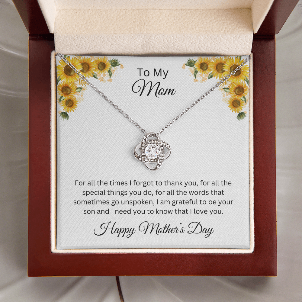 Love Knot Necklace/ To My Mom Happy Mother'sDay Love Son