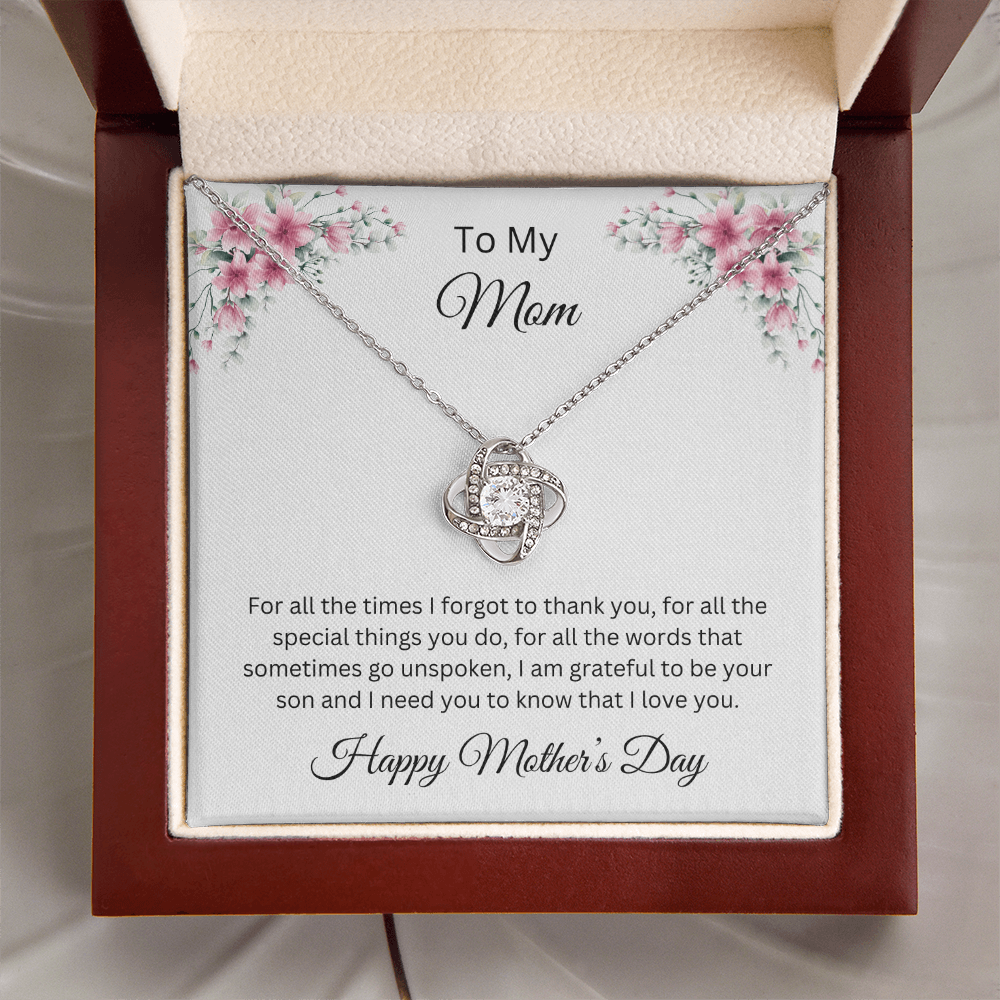 Love Knot Necklace/To My Mom Happy Mother's Day Love Son