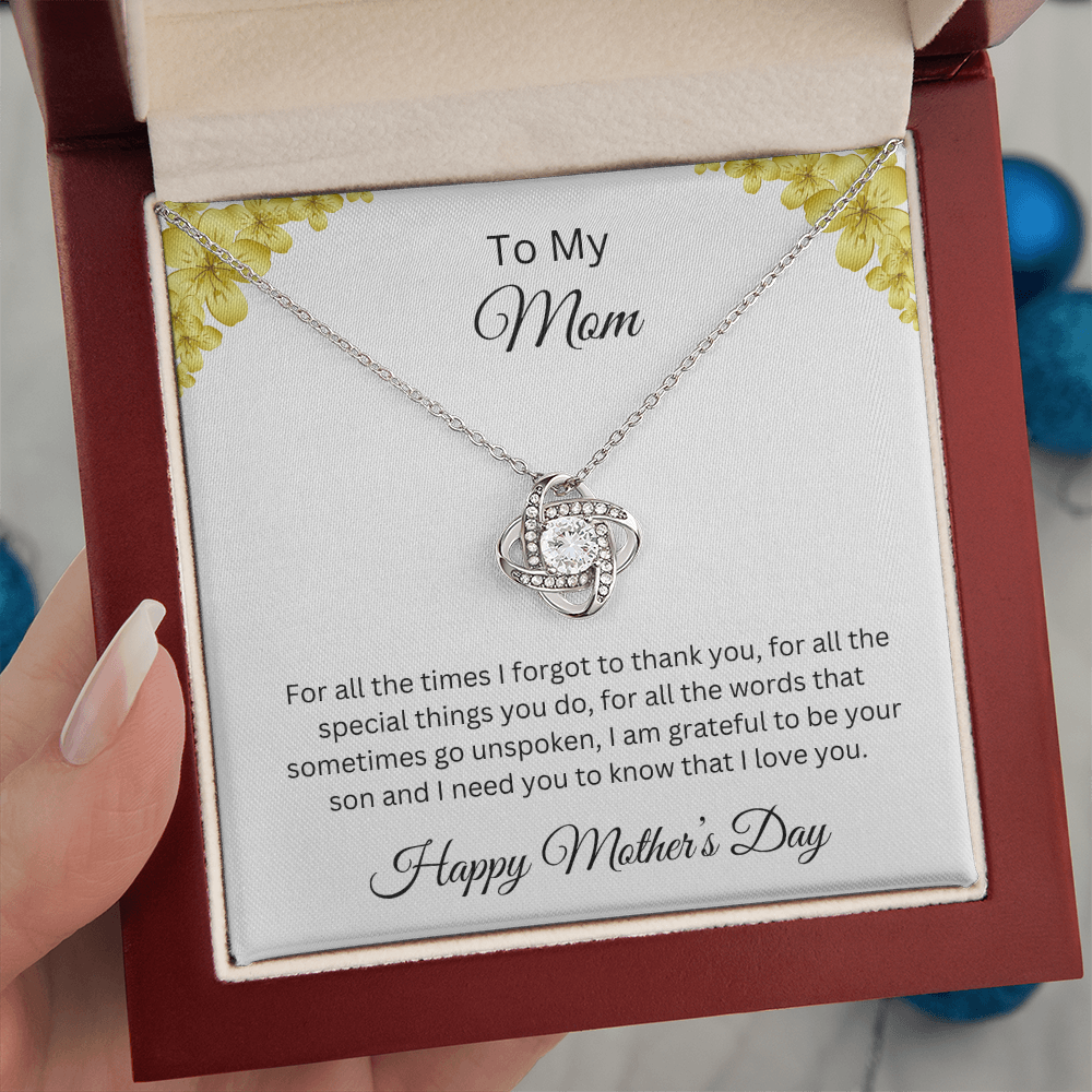 Love Knot Necklace/ To My Mom Happy Mother's Day Love Son