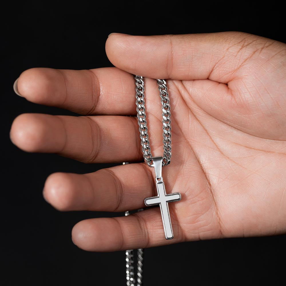 Cuban Link Chains w/ Artisan Cross/Father's Day