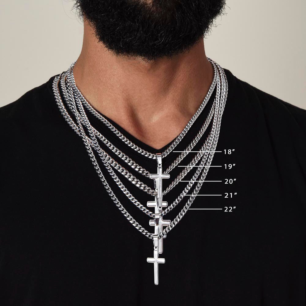 Cuban Link Chain w/ Artisan Cross/ To Dad