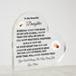 Acrylic Heart Plaque To My Beautiful Daughter Love Mom