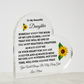 Acrylic Heart Plaque /To My Beautiful Daughter Love Mom