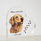 Acrylic Heart Shaped Plaque/ All you need is love, ...and a dog!