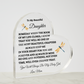 Acrylic Heart Plaque/To My Beautiful daughter Love Mom
