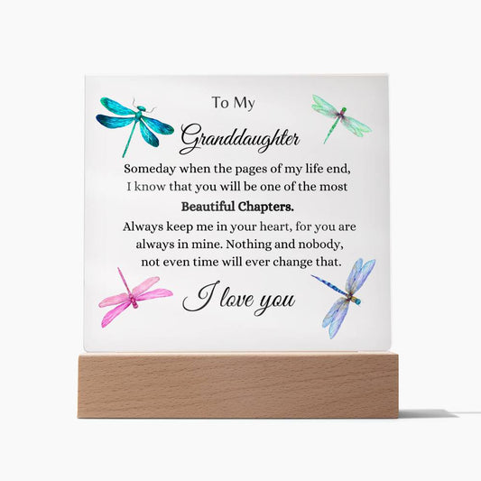 To My Granddaughter / Square Acrylic Plaque