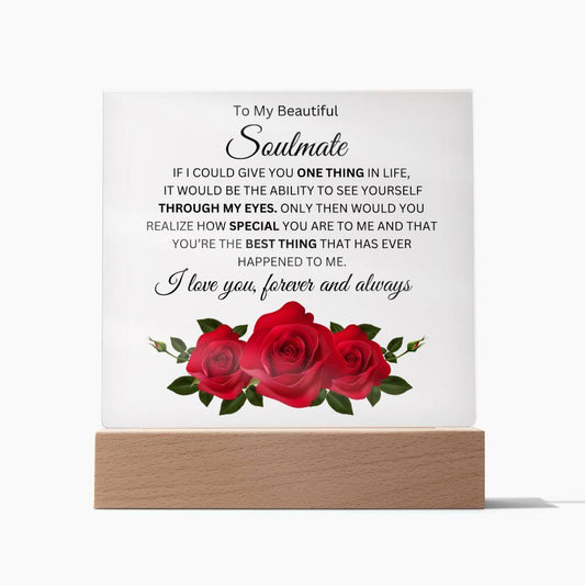 To My Beautiful Soulmate / Square Acrylic Plaque