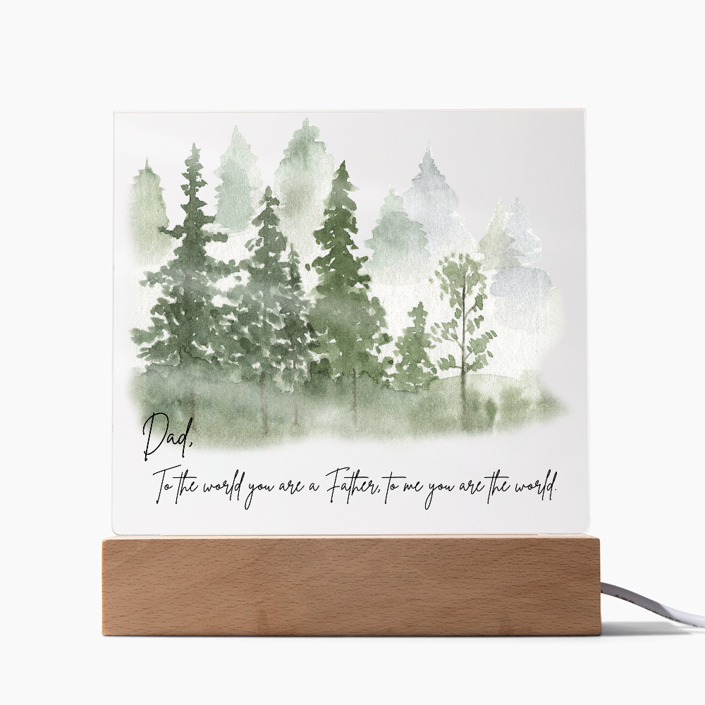 Acrylic Square Plaque/Dad To me you are the world