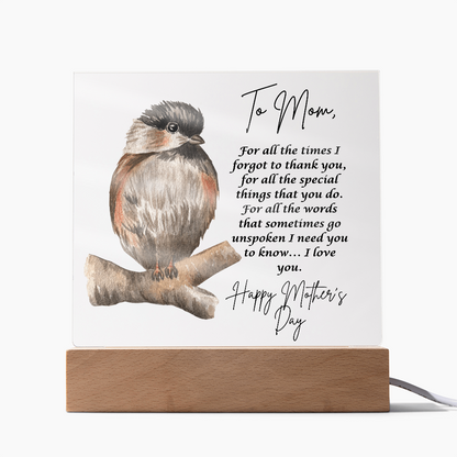 Acrylic Square Plaque/Happy Mother's Day