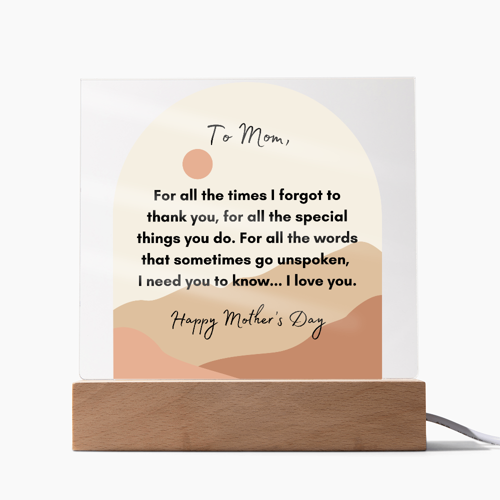 Acrylic Square Plaque/ Happy Mother's Day