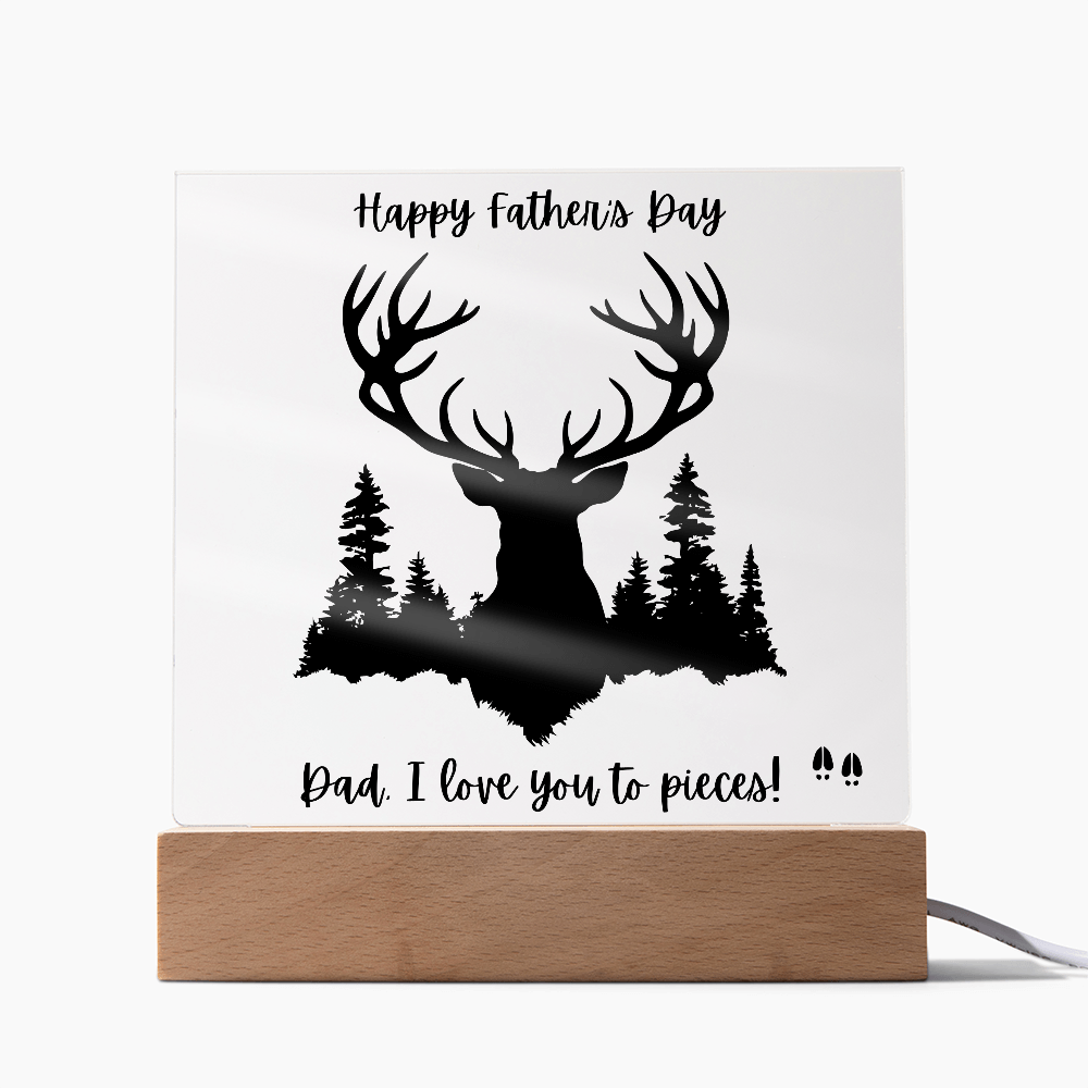 Acrylic Square Plaque/Big Buck/Happy Father's Day