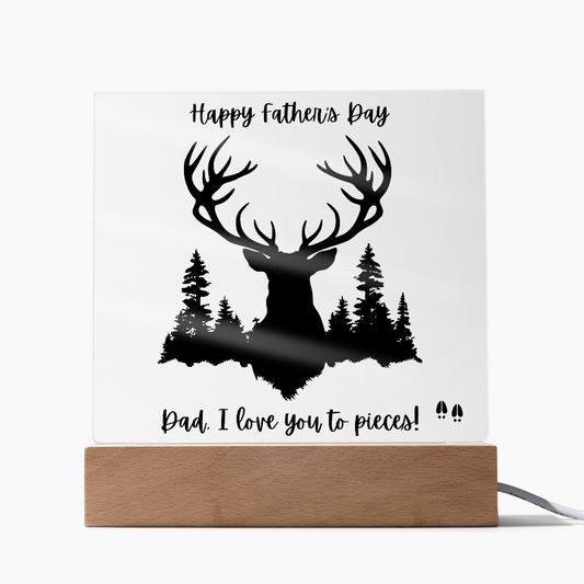 Acrylic Square Plaque/Big Buck/Happy Father's Day