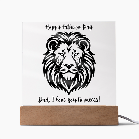 Acrylic Square Plaque/Lion/ Happy Father's Day