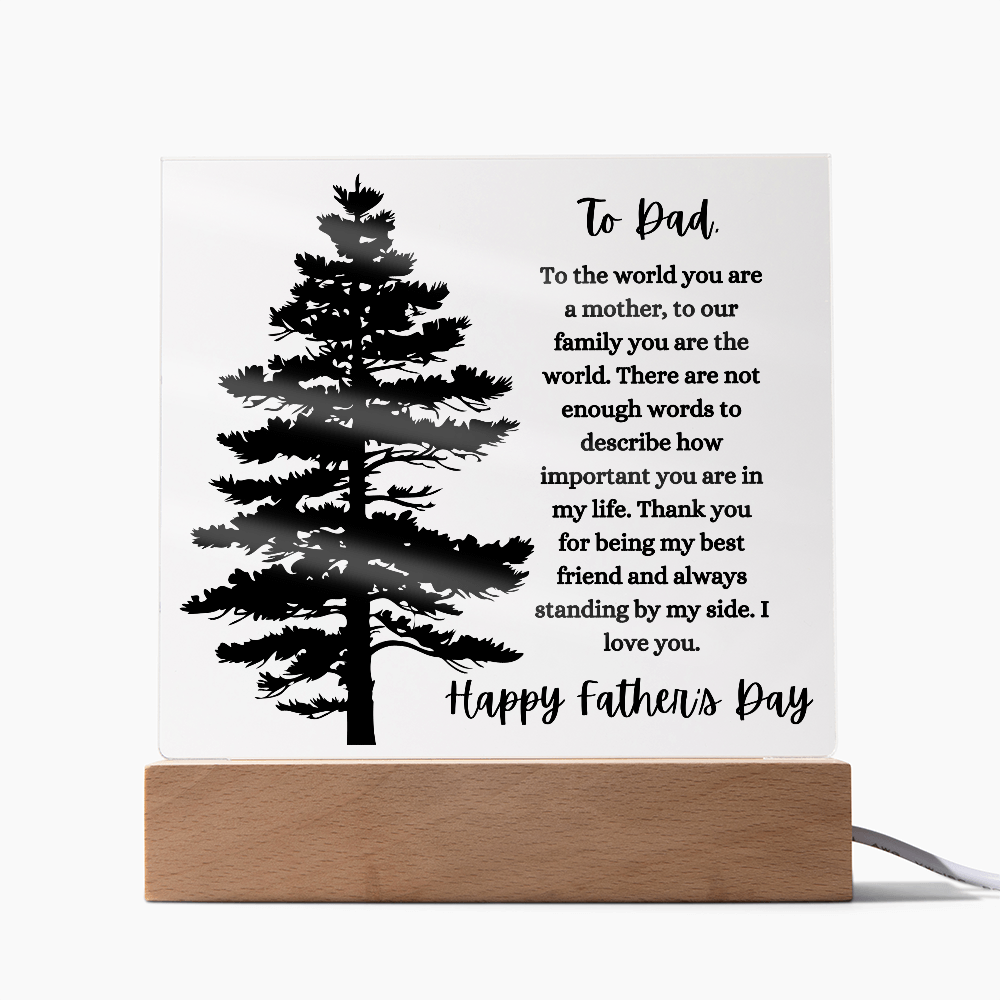 Acrylic Square Plaque/Tree/Happy Father's Day