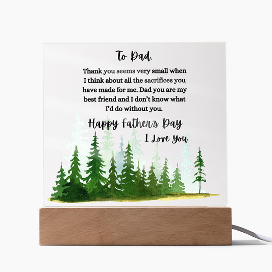 Acrylic Square Plaque/Happy Father's Day