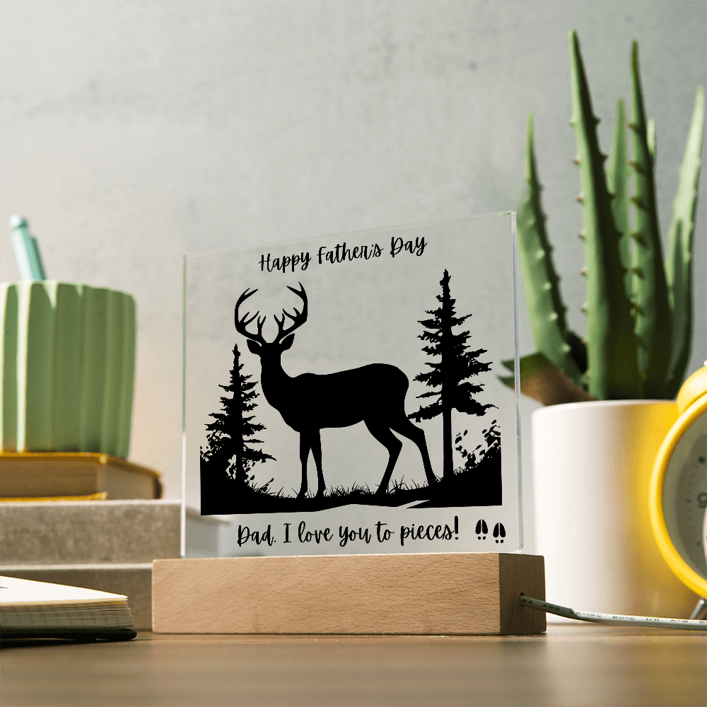 Acrylic Square Plaque/Buck?Happy Father's Day