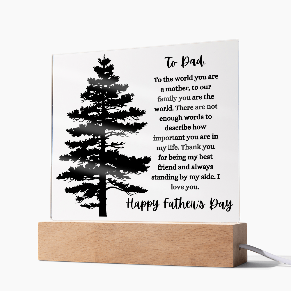 Acrylic Square Plaque/Tree/Happy Father's Day