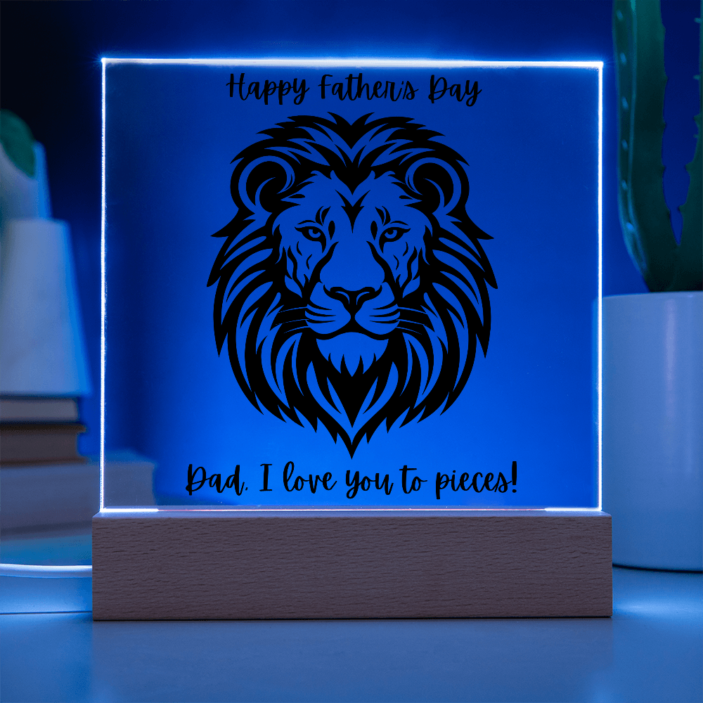 Acrylic Square Plaque/Lion/ Happy Father's Day