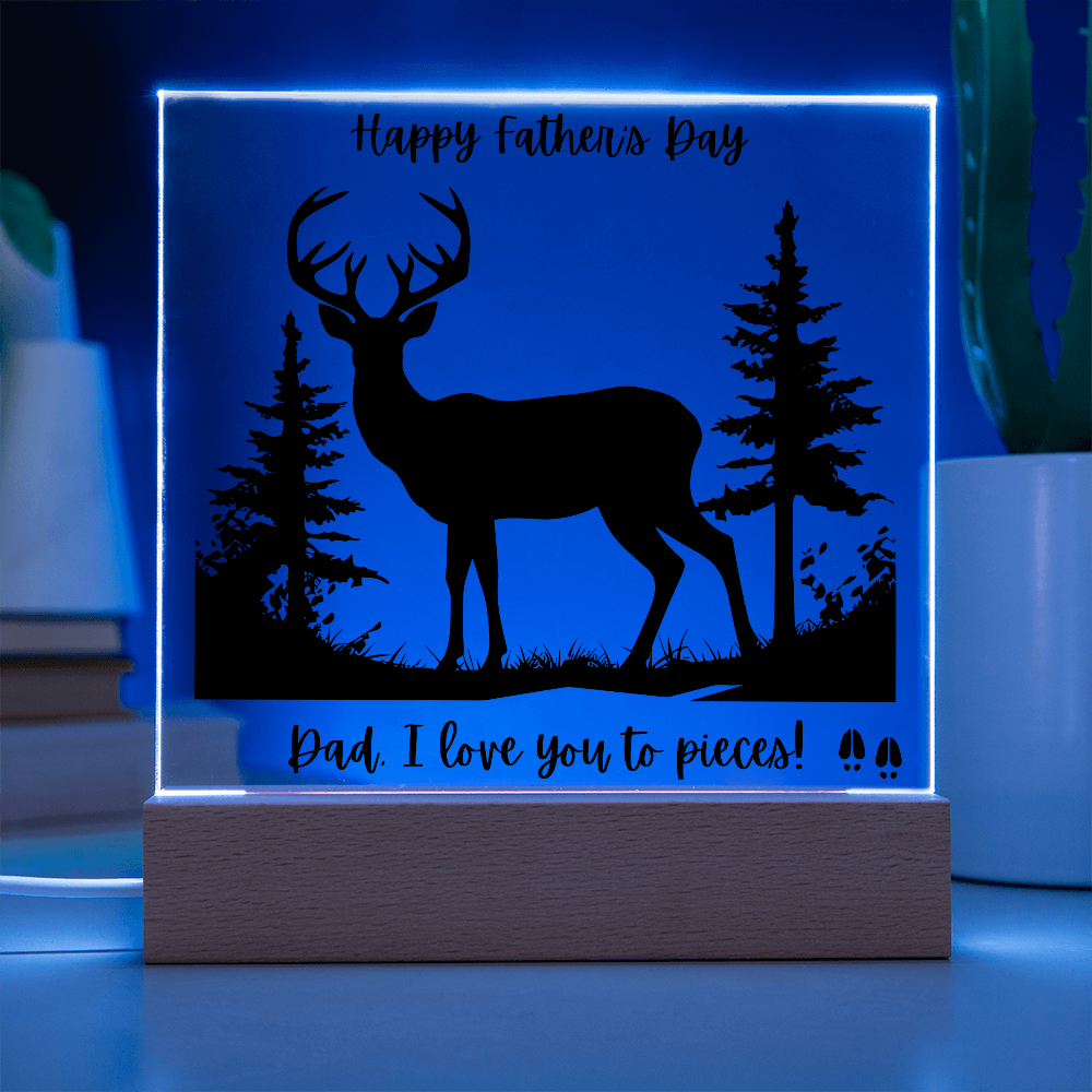 Acrylic Square Plaque/Buck?Happy Father's Day