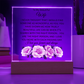 Acrylic Square Plaque/BTM Pink Roses/To My Beautiful Wife