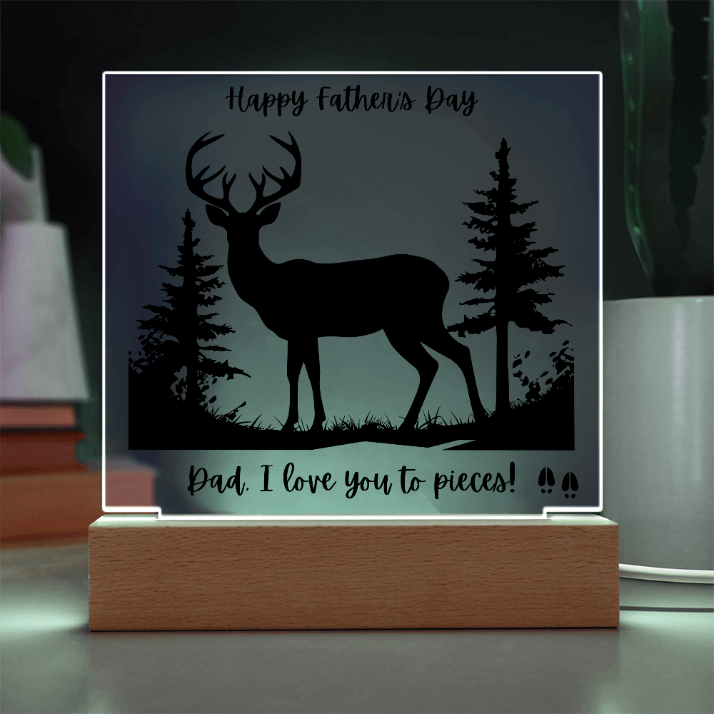 Acrylic Square Plaque/Buck?Happy Father's Day