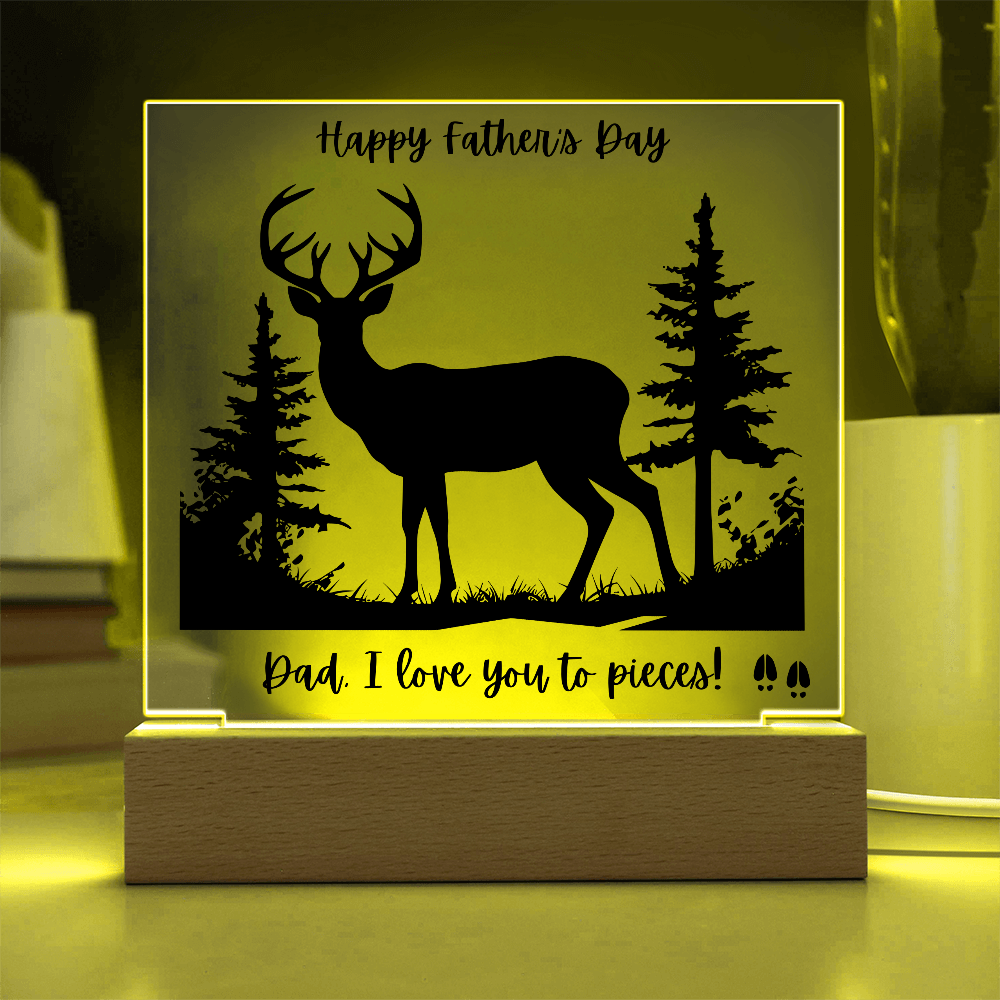 Acrylic Square Plaque/Buck?Happy Father's Day