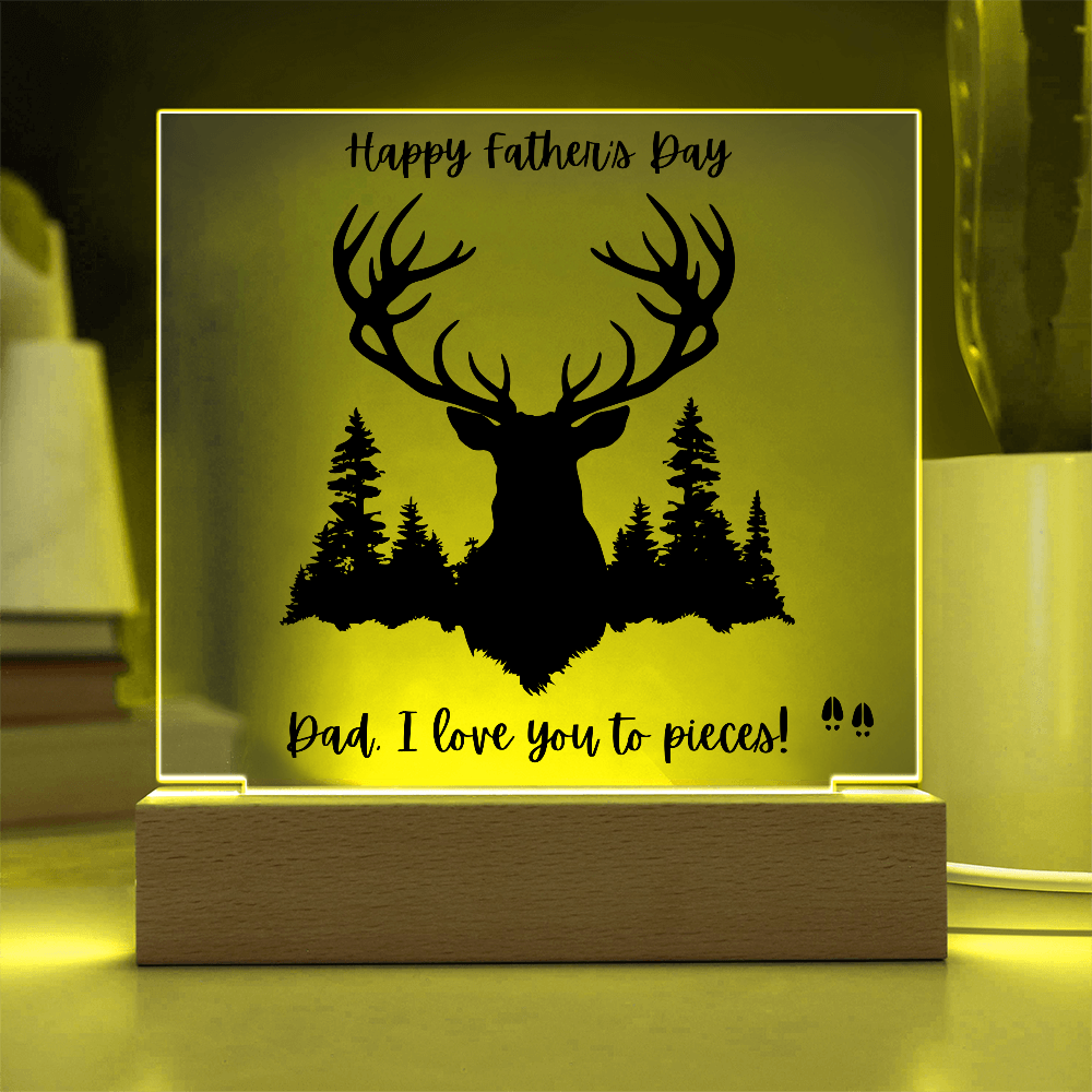 Acrylic Square Plaque/Big Buck/Happy Father's Day