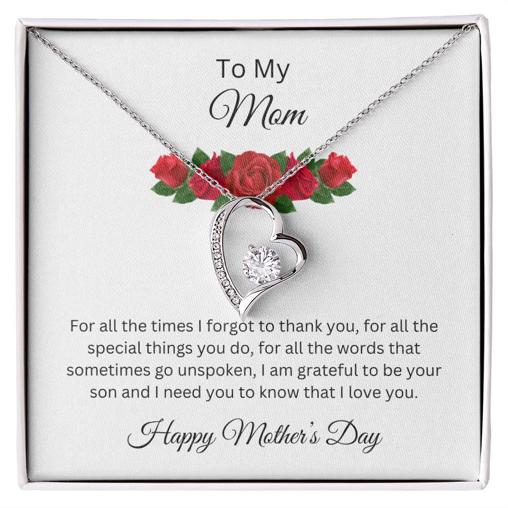 Forever Love Necklace/ To My Mom, Happy Mother's Day Love Son