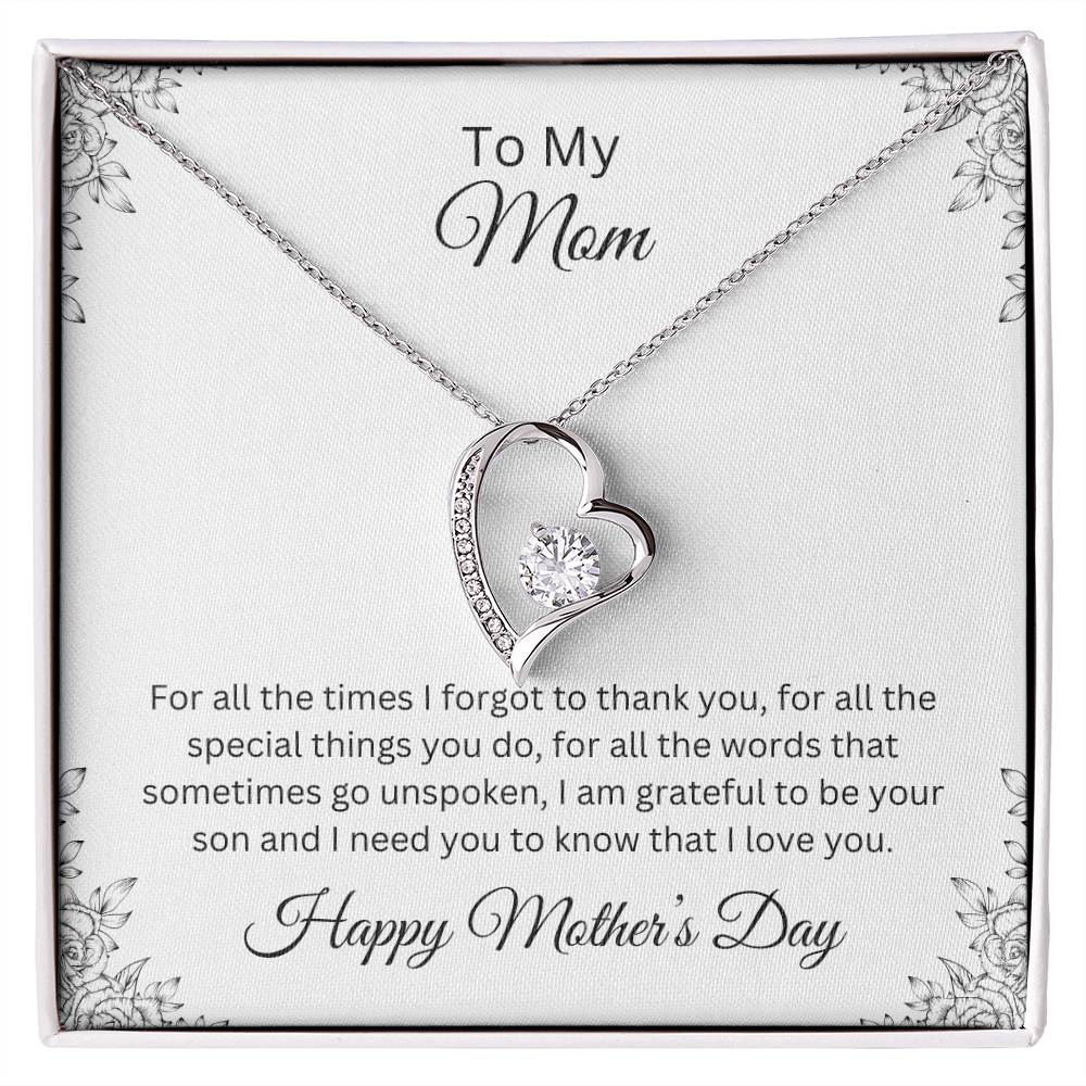 Forever Love Necklace/ To My Mom Happy Mother's Day Love, Son