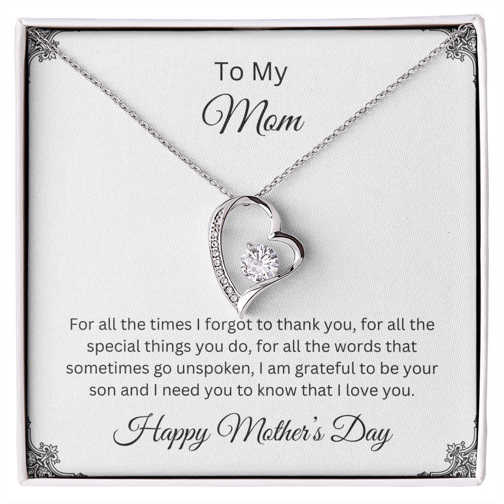 Forever Love Necklace/ To Mom Happy Mother's Day Love Son