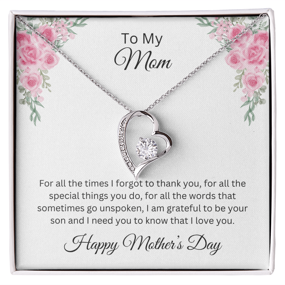 Forever Love Necklace/ To Mom Happy Mother's Day Love  Son