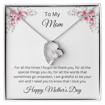 Forever Love Necklace/To My Mom Happy Mother's Day Love Son