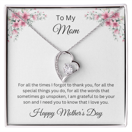 Forever Love Necklace/To My Mom Happy Mother's Day Love Son