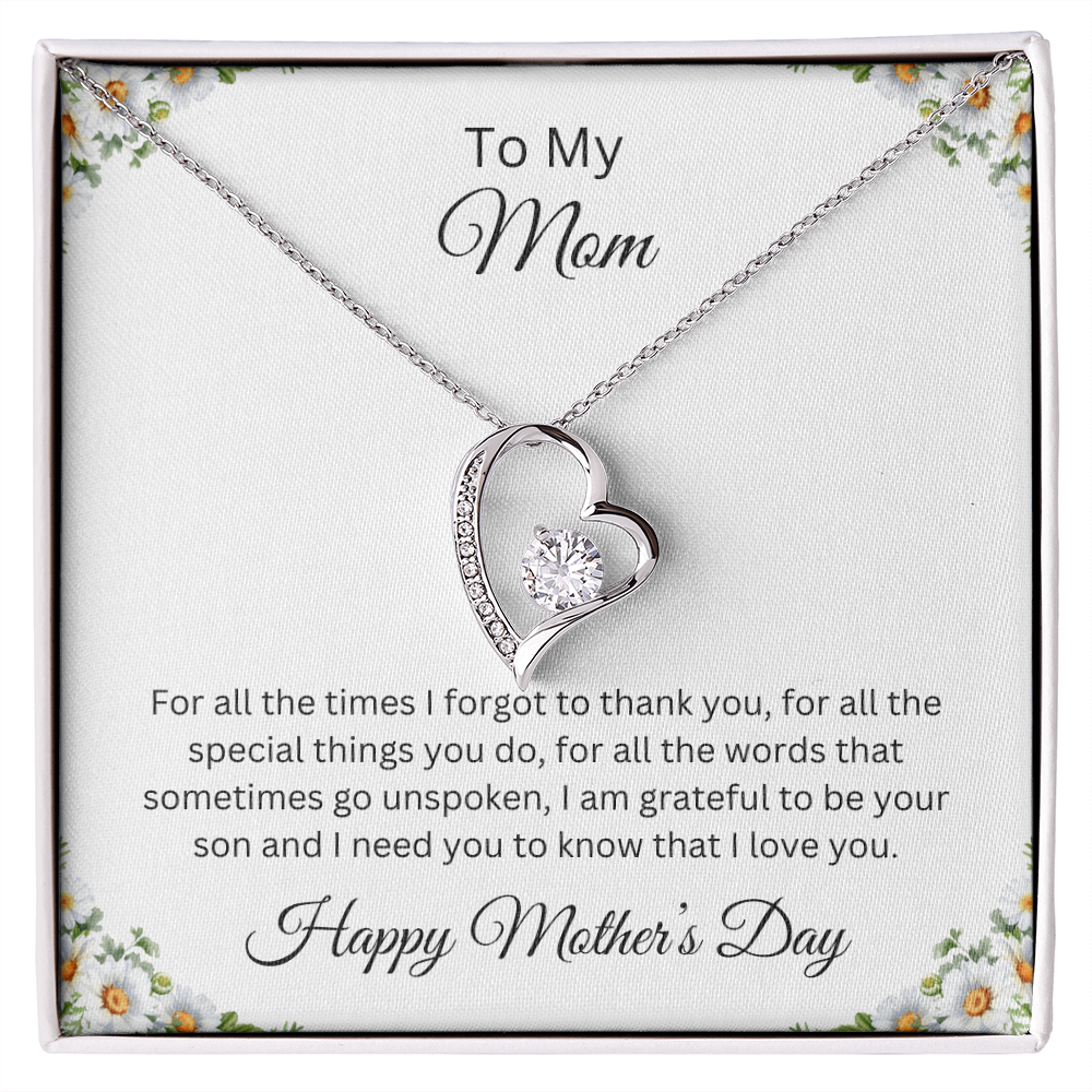 Forever Love Necklace/ To My Mom Happy Mother's Day Love Son