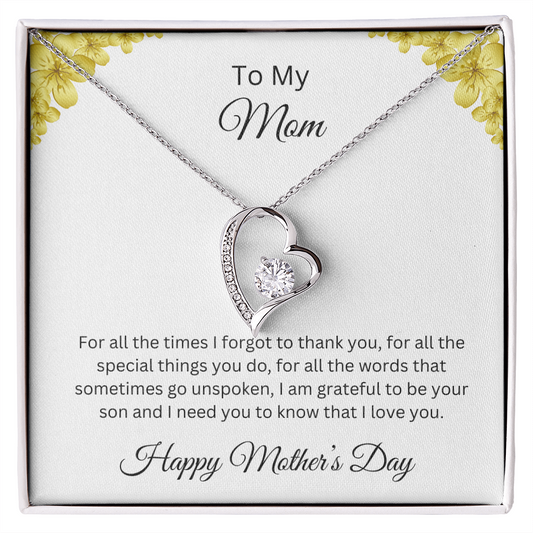 Forever Love Necklace/ To My Mom Happy Mother's Day Love Son