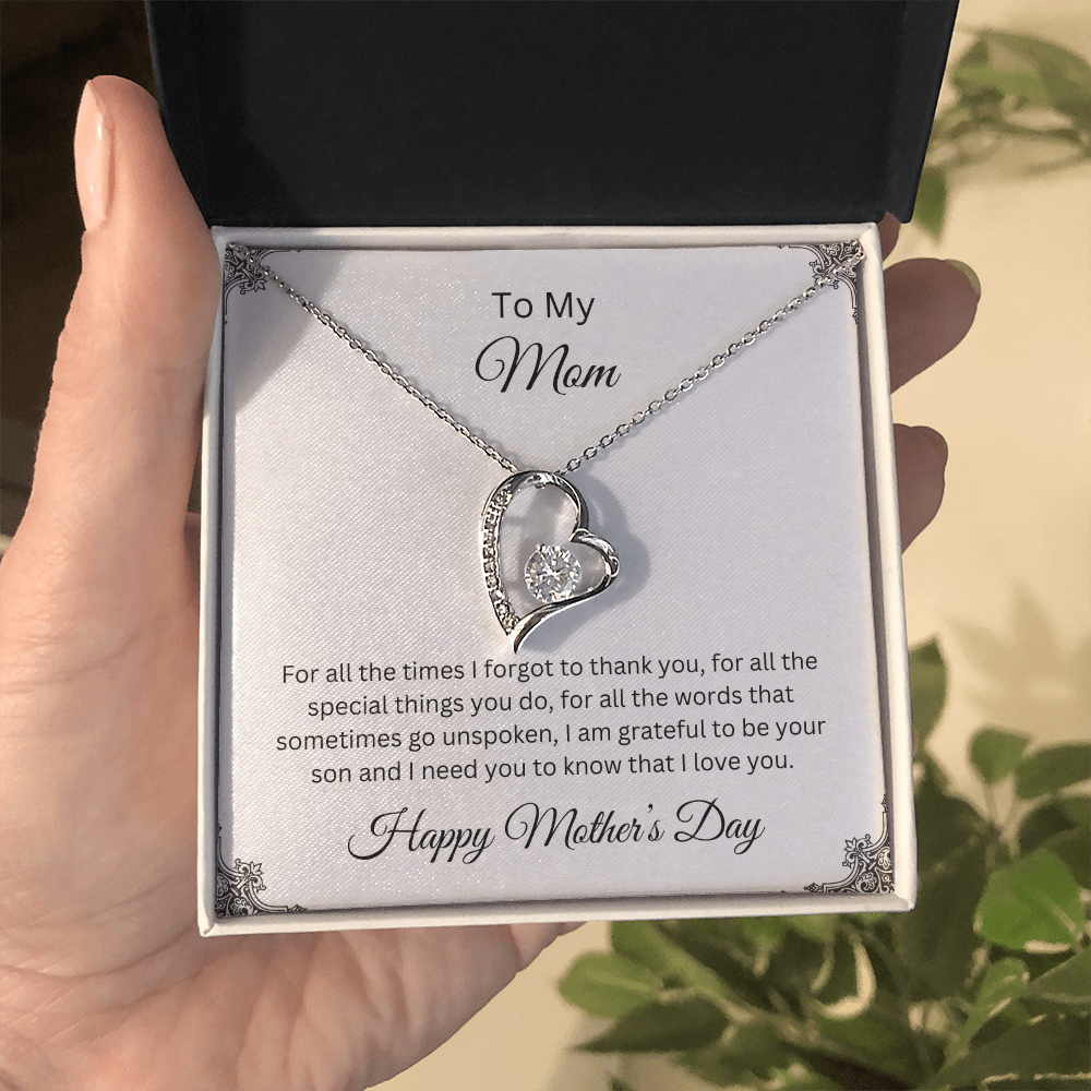 Forever Love Necklace/ To Mom Happy Mother's Day Love Son