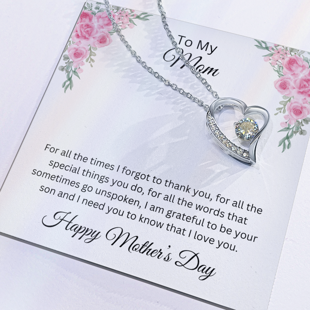 Forever Love Necklace/ To Mom Happy Mother's Day Love  Son