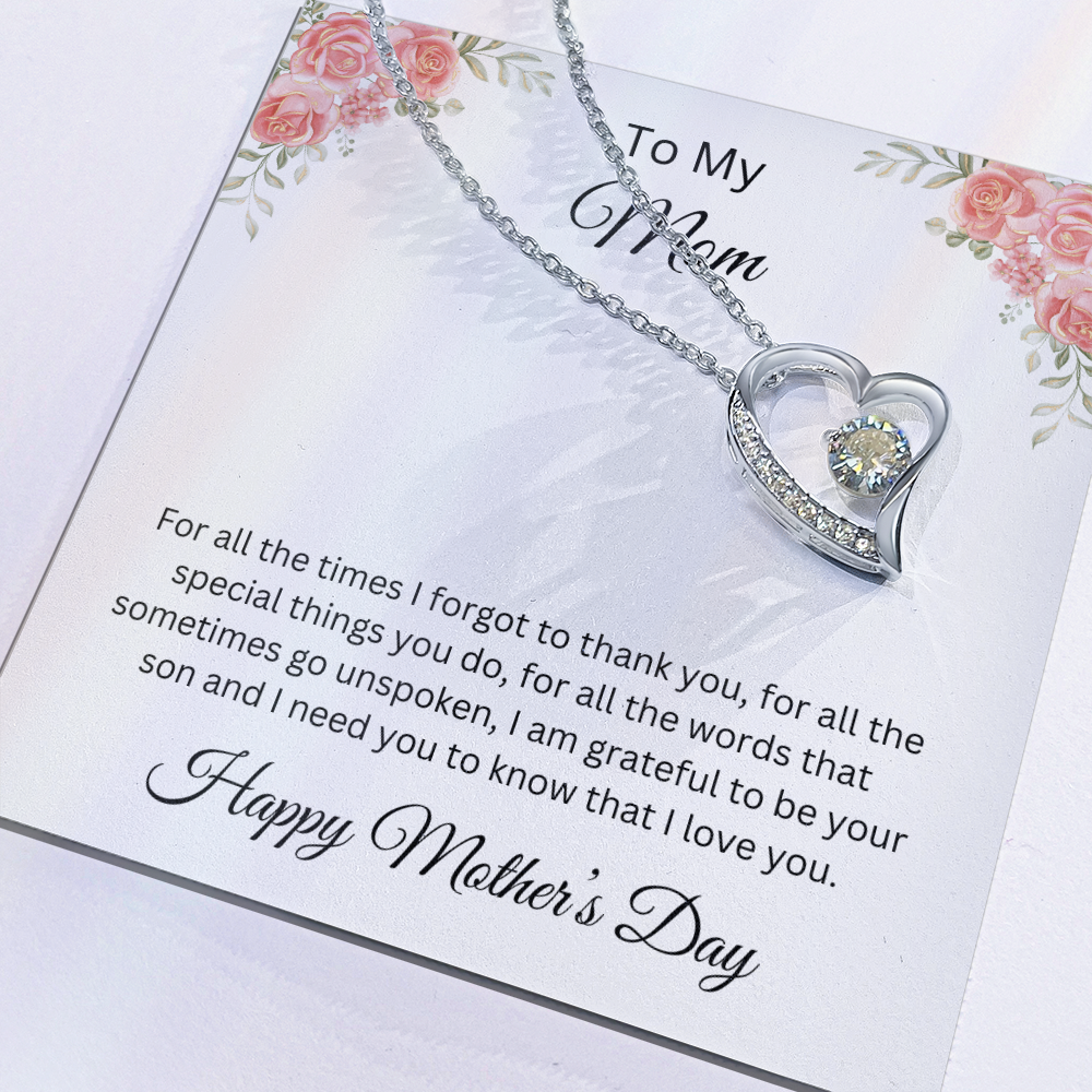 Forever Love Necklace/ To Mom, Happy Mother's Day Love, Son