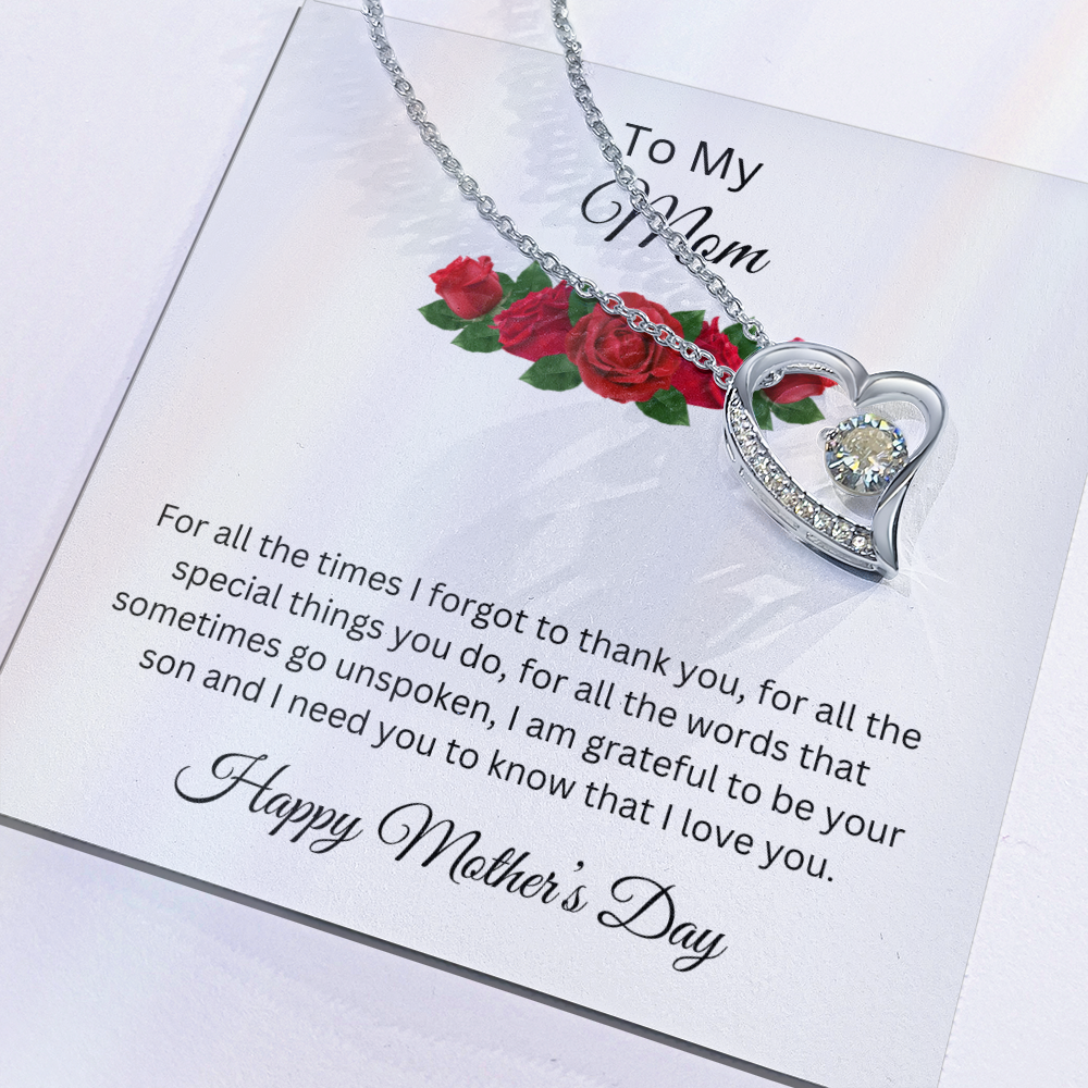 Forever Love Necklace/ To My Mom, Happy Mother's Day Love Son