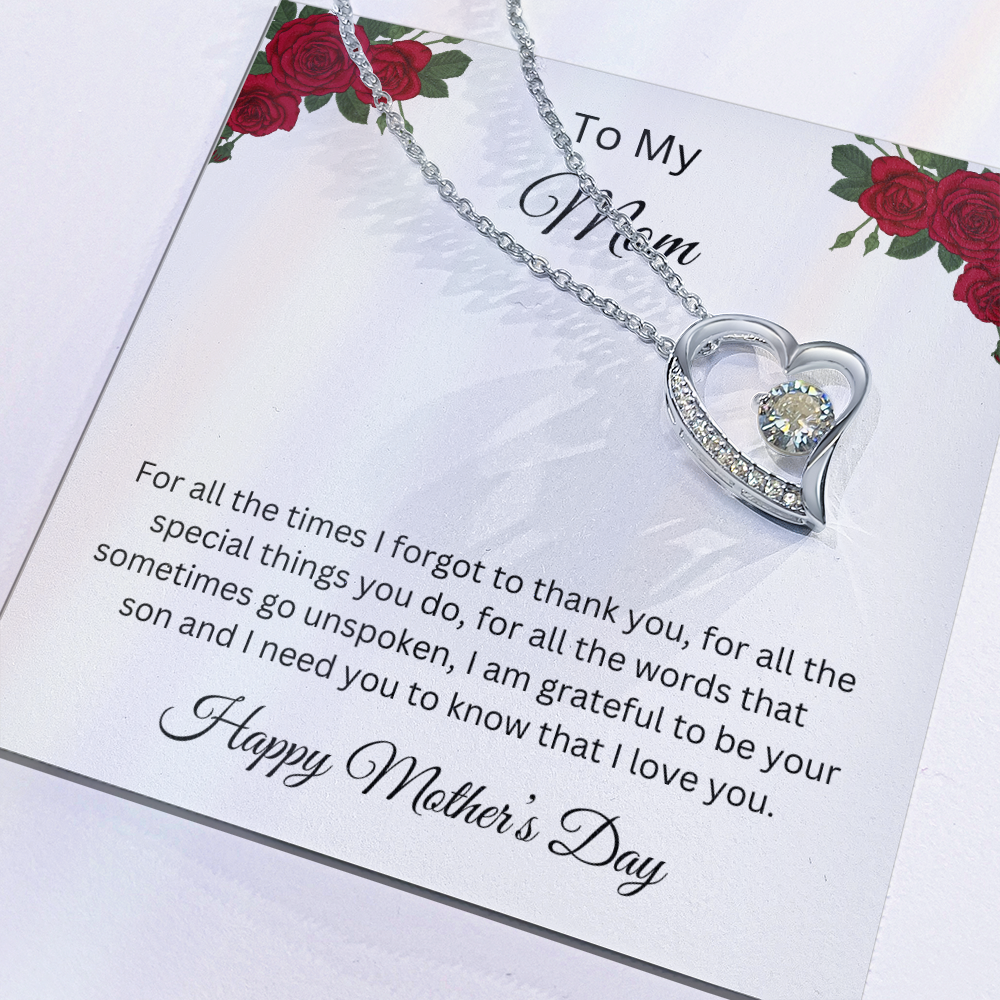 Forever Love Necklace/ To Mom, Happy Valentine's Day Love, Son