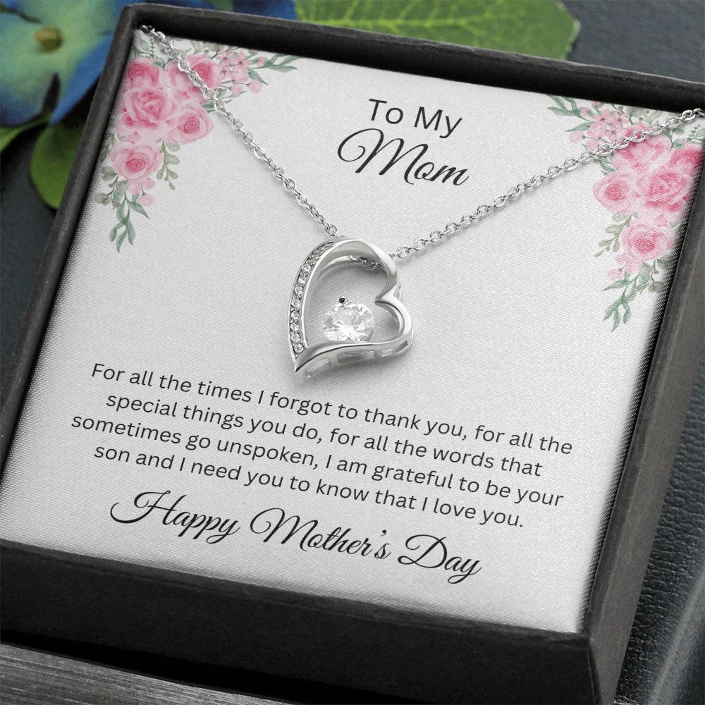 Forever Love Necklace/ To Mom Happy Mother's Day Love  Son