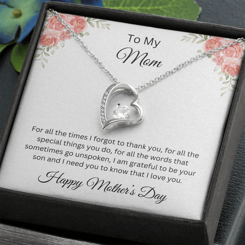 Forever Love Necklace/ To Mom, Happy Mother's Day Love, Son