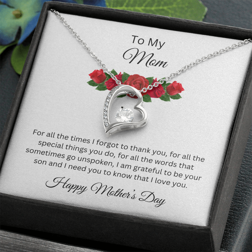 Forever Love Necklace/ To My Mom, Happy Mother's Day Love Son