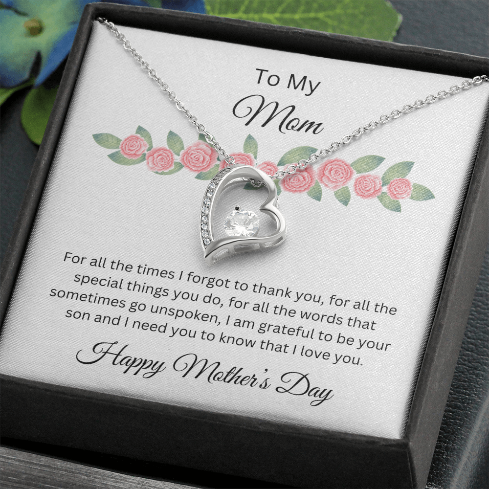 Forever Love Necklace/ To Mom Happy Mother's Day Love Son