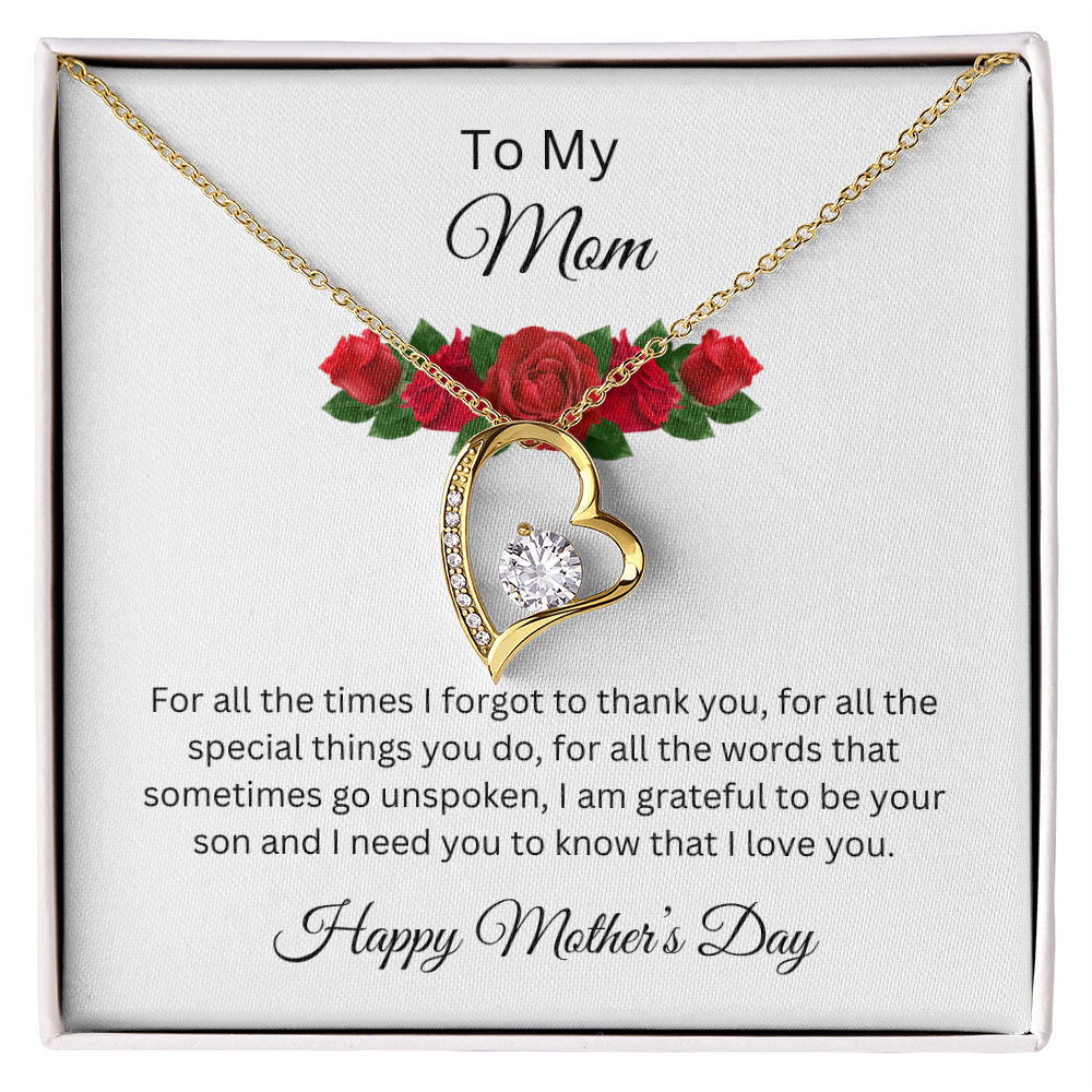 Forever Love Necklace/ To My Mom, Happy Mother's Day Love Son