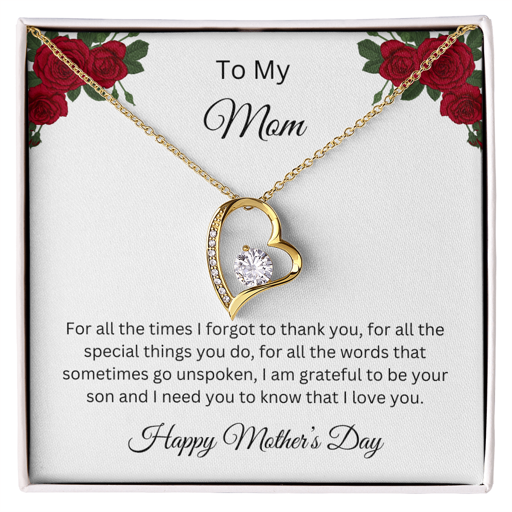 Forever Love Necklace/ To Mom, Happy Valentine's Day Love, Son