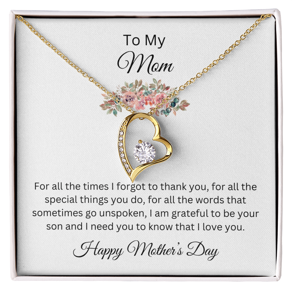 Forever Love Necklace/ Happy Mother's Day Love ,Son